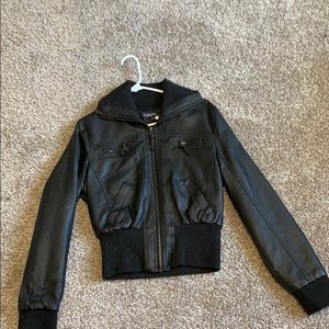 Black leather jacket